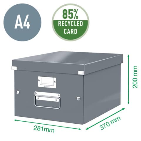 Scatola per archiviazione universale ''M'' Leitz CLICK & STORE nero 28,1x20x37 cm - 60440095